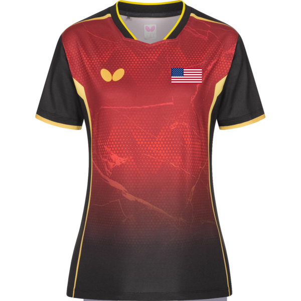 Butterfly Table Tennis 2024 Team USA Lady Shirt - Red - Front